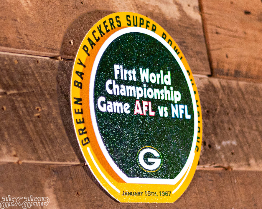 Green Bay Packers "1967" Super Bowl "Double Play" On the Shelf or on the Wall Art