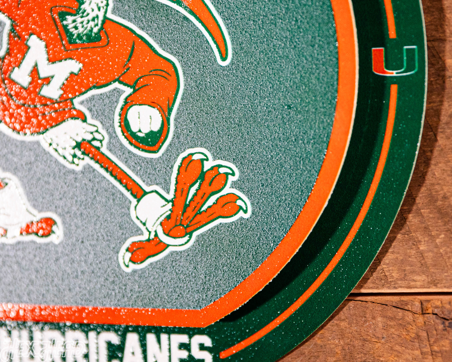 Miami Hurricanes "Double Play" On the Shelf or on the Wall Art