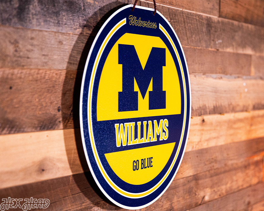 Michigan Wolverines Personalized Monogram Metal Art