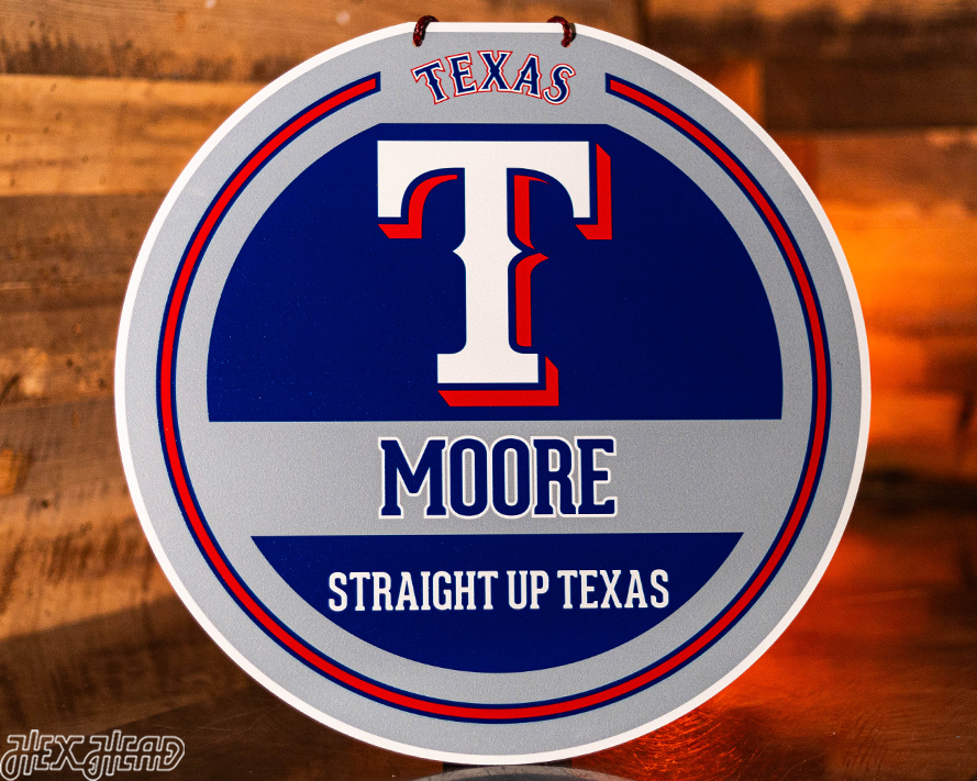 Texas Rangers Personalized Monogram Metal Art