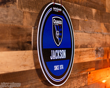 San Jose Earthquakes Personalized Monogram Metal Art