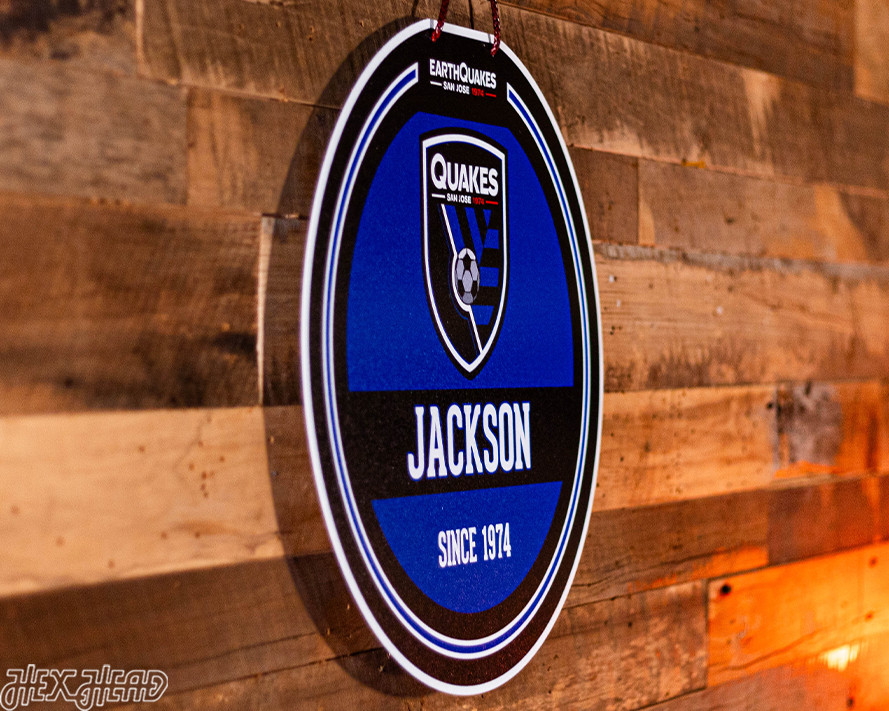 San Jose Earthquakes Personalized Monogram Metal Art