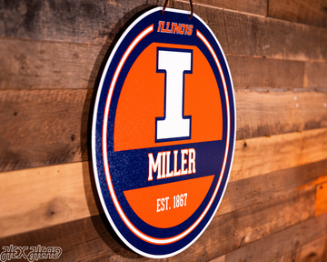 Illinois Fighting Illini Personalized Monogram Metal Art