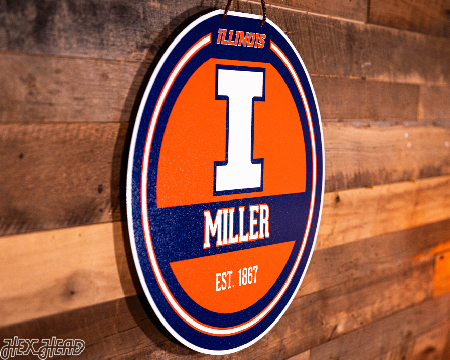 Illinois Fighting Illini Personalized Monogram Metal Art