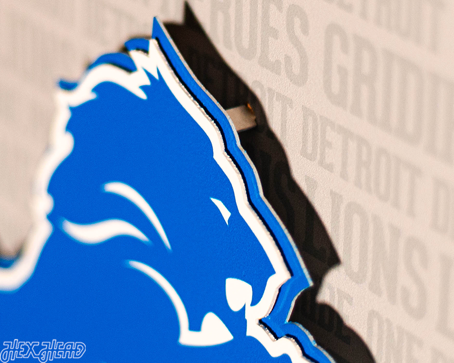 Detroit Lions CRAFT SERIES 3D Embossed Metal Wall Art