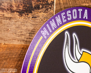 VARSITY Collection- SINGLE Layer Minnesota Vikings Metal Wall Art