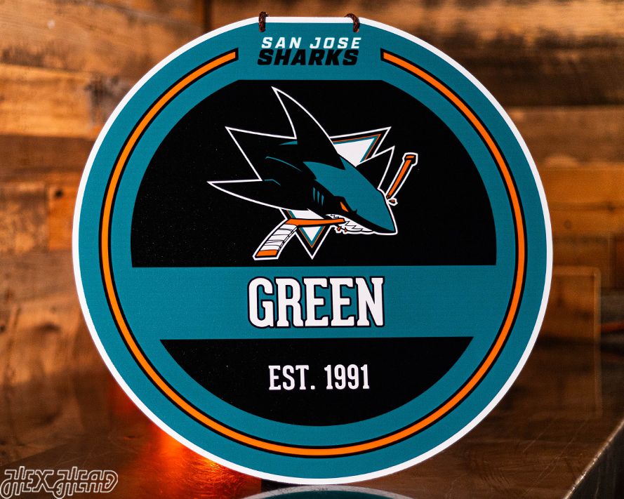 San Jose Sharks Personalized Monogram Metal Art