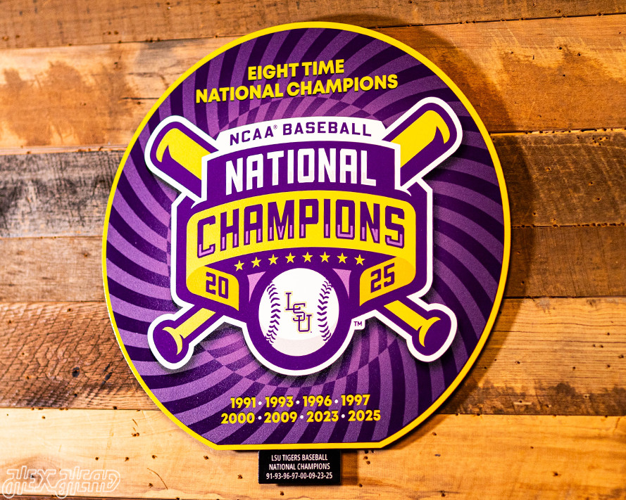 LSU Tigers 8 Time National Champions Tag