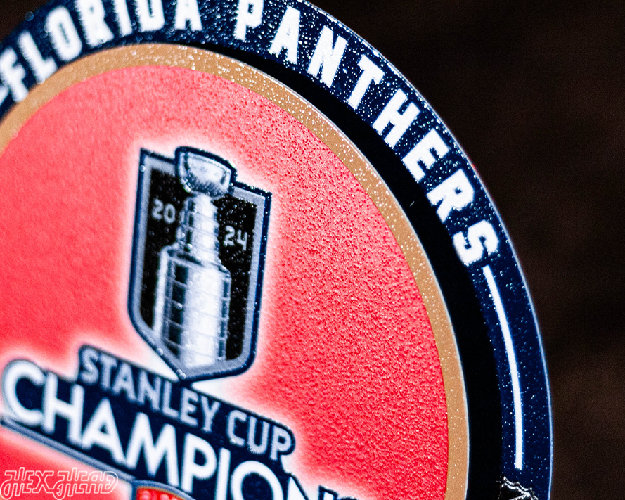 8" Florida Panthers 2024 Stanley Cup Champions "Double Play" On the Shelf or on the Wall Art