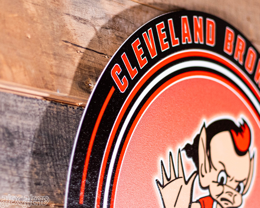 VARSITY Collection- SINGLE Layer Cleveland Browns Metal Wall Art