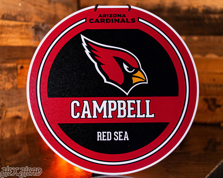 Arizona Cardinals Personalized Monogram Metal Art