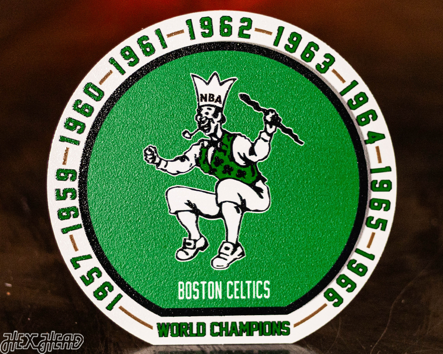 Boston Celtics "1957-1966" NBA World Champions "Double Play" On the Shelf or on the Wall Art