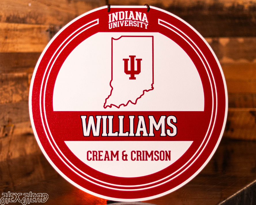 Indiana Hoosiers Personalized Monogram Metal Art