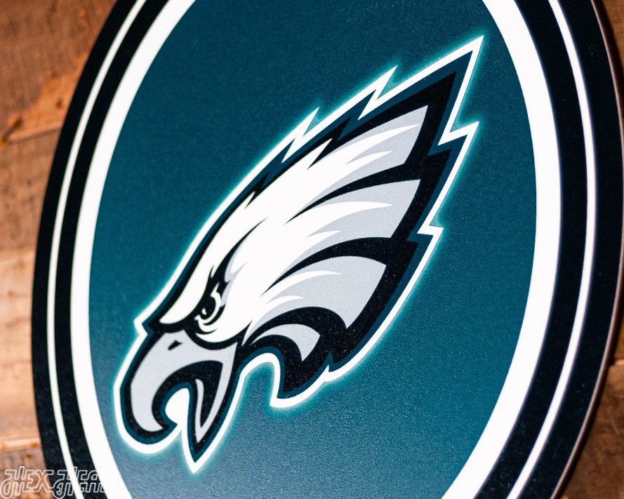 VARSITY Collection- SINGLE Layer Philadelphia Eagles Metal Wall Art