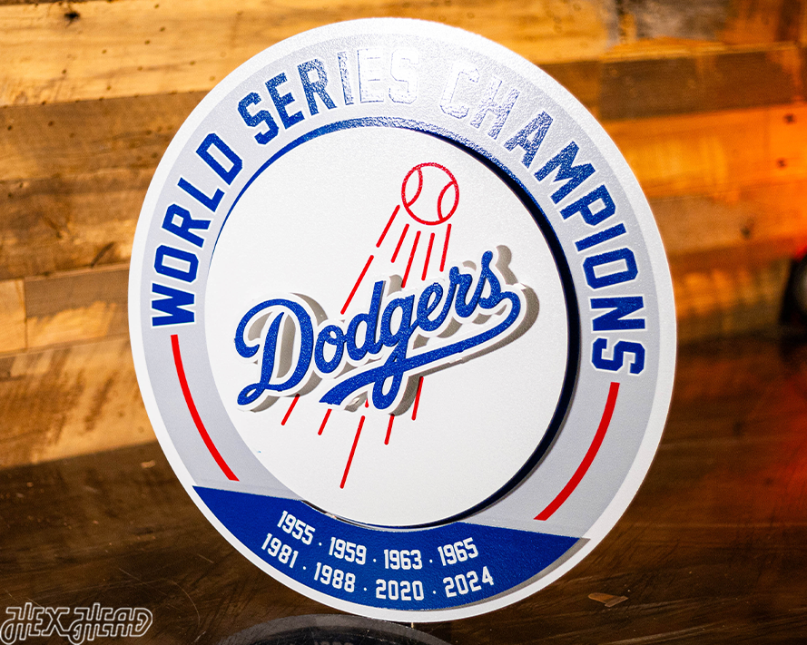 Los Angeles Dodgers DYNASTY - World Series Wins / Replaceable Icon Plate 3D Vintage Metal Wall Art