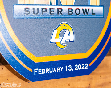 VARSITY Collection- Single Layer Los Angeles Rams Super Bowl LVI Metal Wall Art