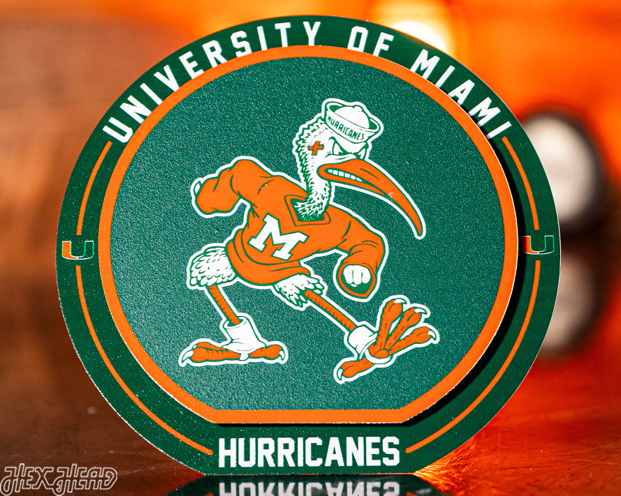 Miami Hurricanes "Double Play" On the Shelf or on the Wall Art