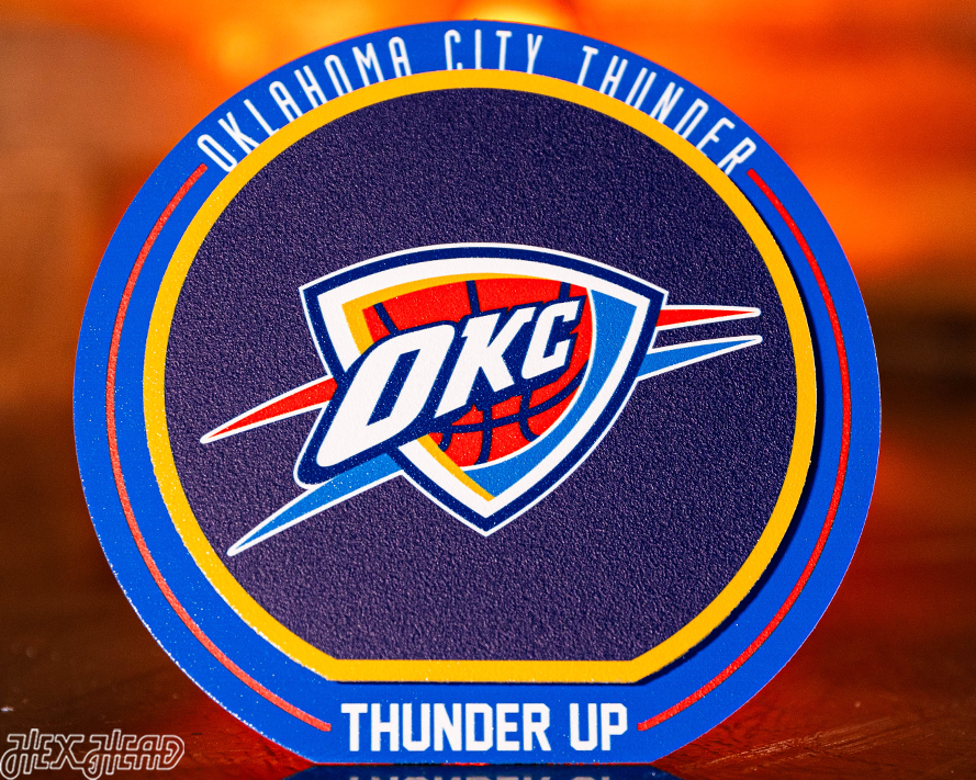 Oklahoma City Thunder "Double Play" On the Shelf or on the Wall Art