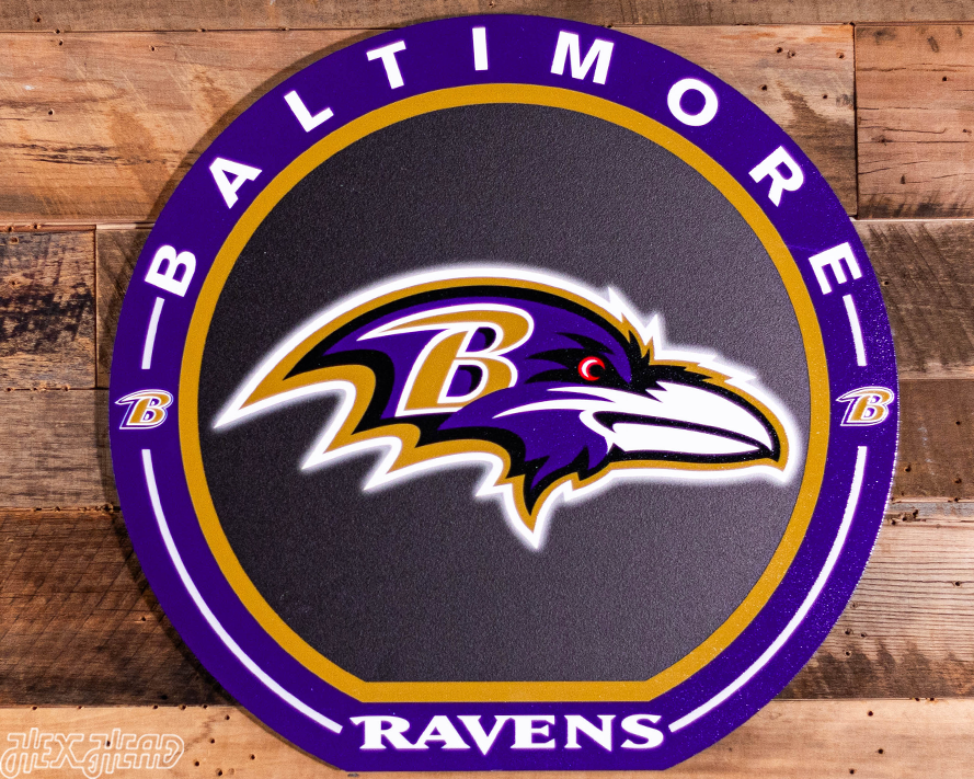 VARSITY Collection- Single Layer Baltimore Ravens Metal Wall Art