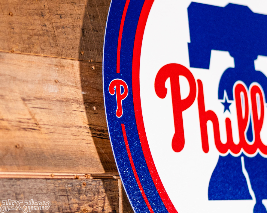 VARSITY Collection- SINGLE layer Philadelphia Phillies Metal Wall Art