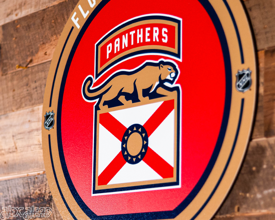 VARSITY Collection- SINGLE layer Florida Panthers Shoulder Patch Metal Wall Art