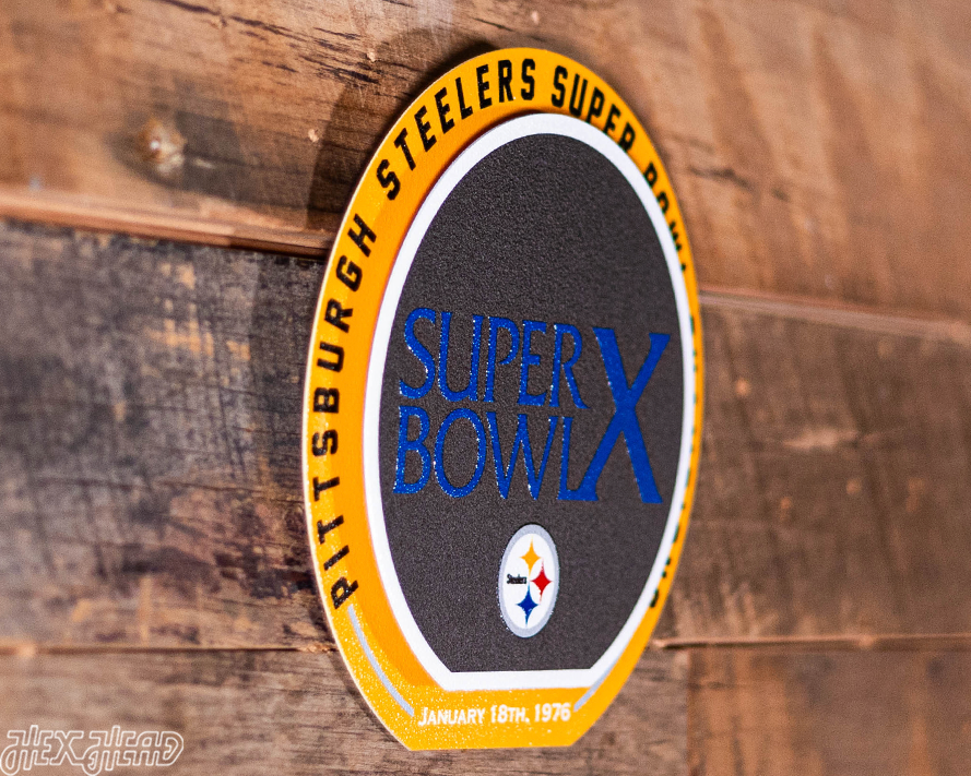 Pittsburgh Steelers Super Bowl X "Double Play" On the Shelf or on the Wall Art