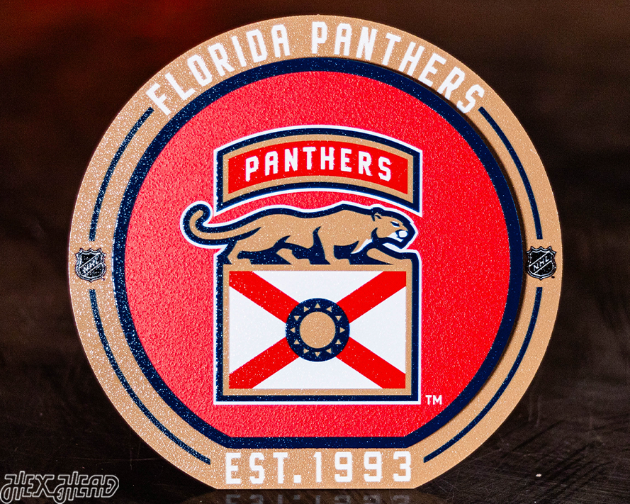 Florida Panthers Shoulder Patch "Double Play" On the Shelf or on the Wall Art