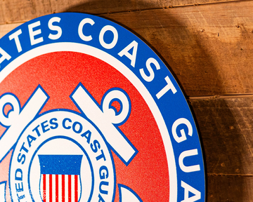 VARSITY Collection- SINGLE Layer United States Coast Guard Metal Wall Art