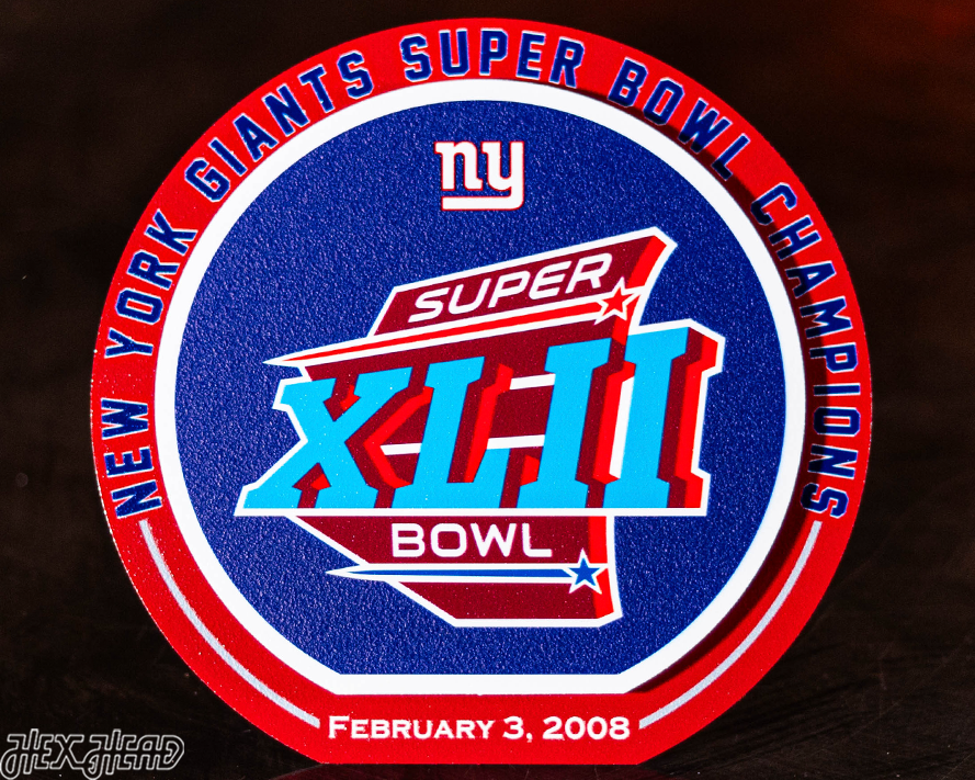 New York Giants "XLII" Super Bowl "Double Play" On the Shelf or on the Wall Art