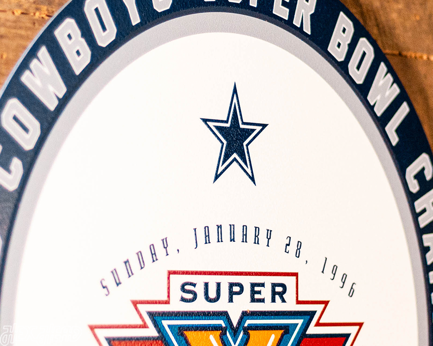 VARSITY Collection- SINGLE Layer Dallas Cowboys Super Bowl XXX Metal Wall Art