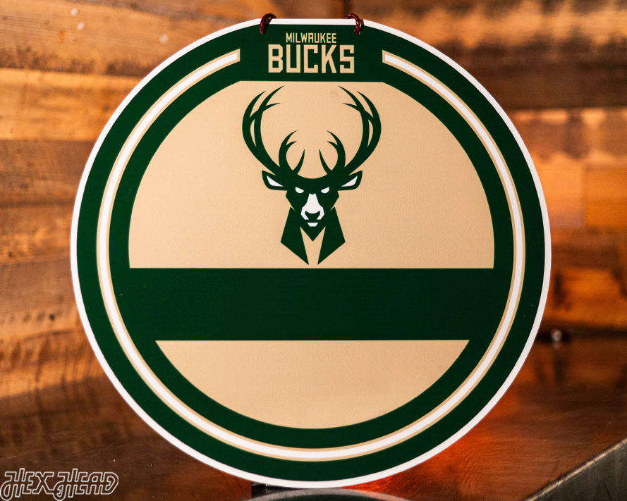 Milwaukee Bucks Personalized Monogram Metal Art