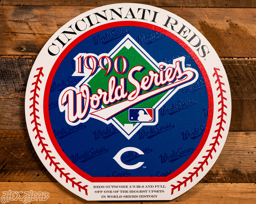 VARSITY Collection- SINGLE Layer 1990 World Series Cincinnati Reds Metal Wall Art