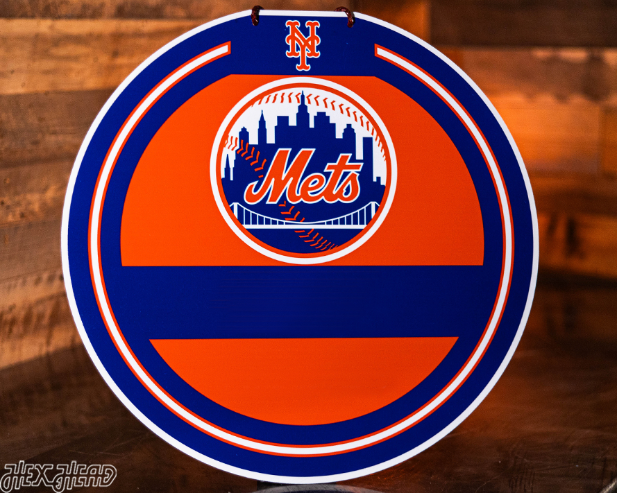 New York Mets Personalized Monogram Metal Art