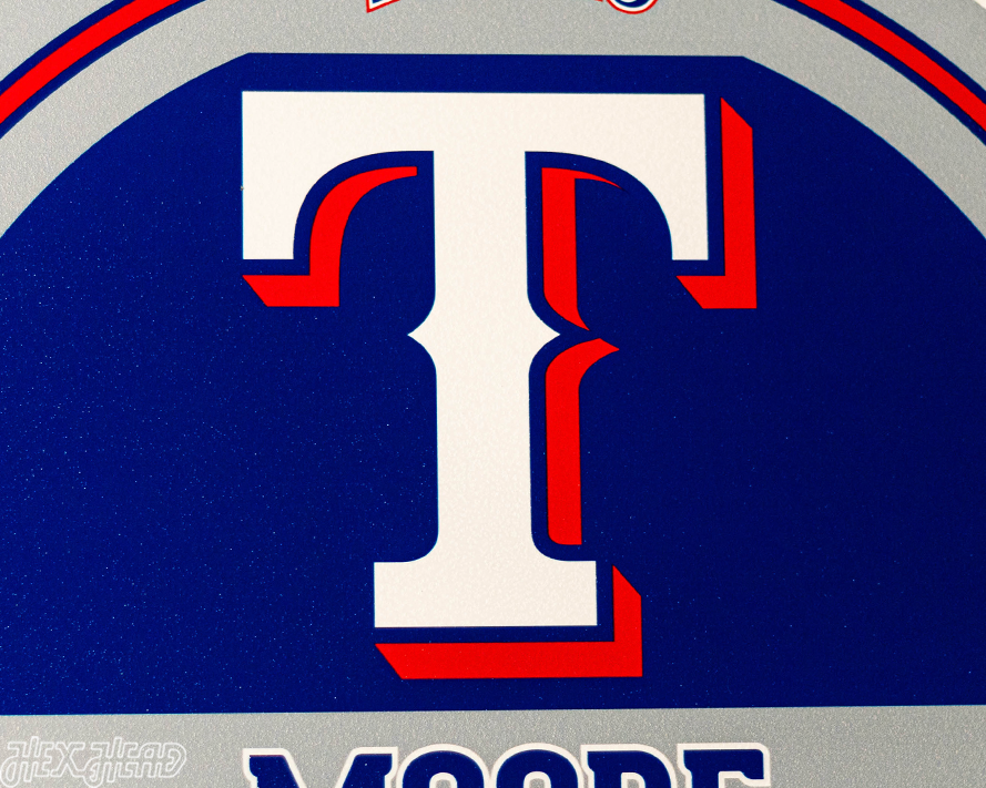 Texas Rangers Personalized Monogram Metal Art