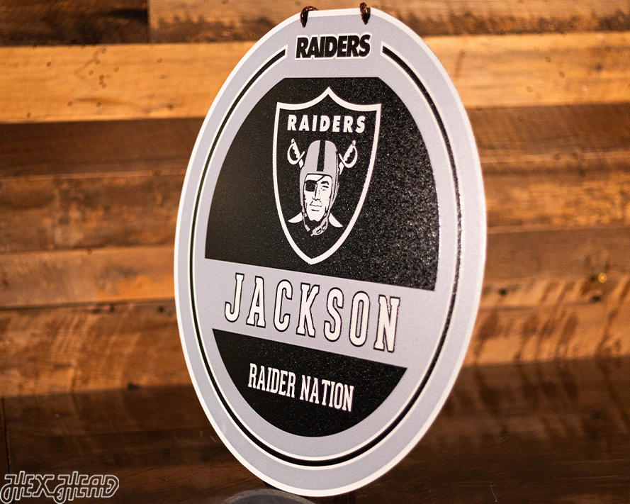 Las Vegas Raiders Personalized Monogram Metal Art