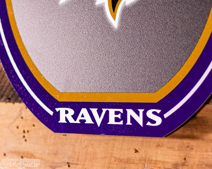 VARSITY Collection- Single Layer Baltimore Ravens Metal Wall Art