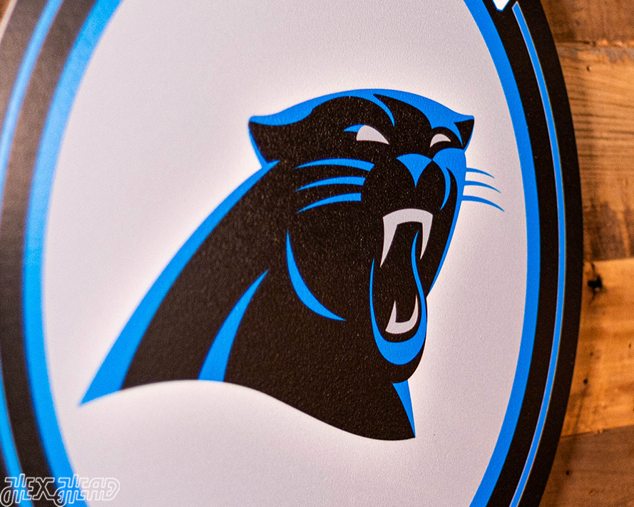 VARSITY Collection- SINGLE Layer Carolina Panthers Metal Wall Art