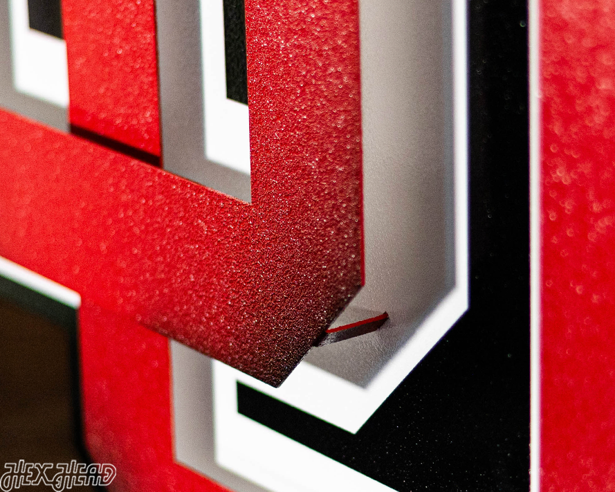 Utah Utes Interlocking U Logo 3D Vintage Metal Wall Art