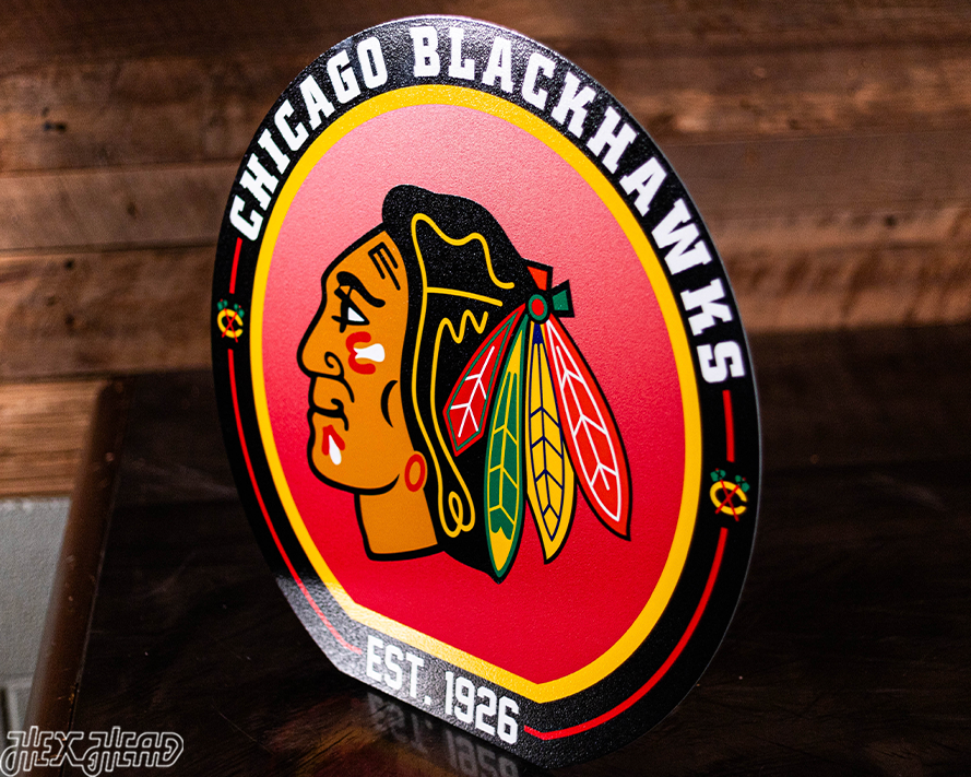 VARSITY Collection- SINGLE layer Chicago Blackhawks Metal Wall Art