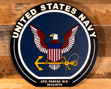 VARSITY Collection- SINGLE Layer United States Navy Metal Wall Art