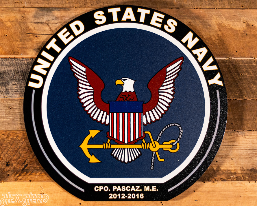 VARSITY Collection- SINGLE Layer United States Navy Metal Wall Art