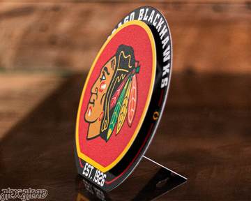 Chicago Blackhawks "Double Play" On the Shelf or on the Wall Art