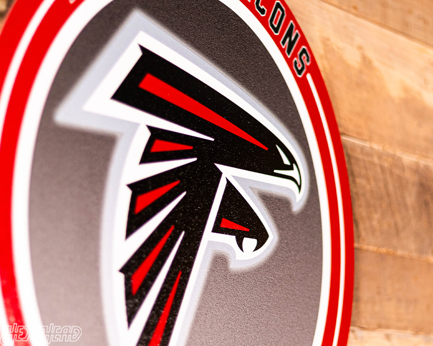 VARSITY Collection- SINGLE Layer Atlanta Falcons Metal Wall Art