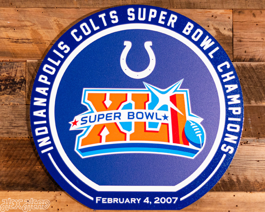 VARSITY Collection- Single Layer Indianapolis Colts Super Bowl XLI Metal Wall Art