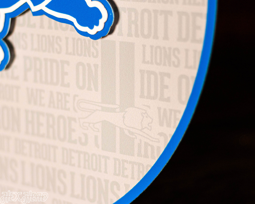 Detroit Lions CRAFT SERIES 3D Embossed Metal Wall Art