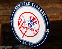 VARSITY Collection- SINGLE layer New York Yankees Metal Wall Art