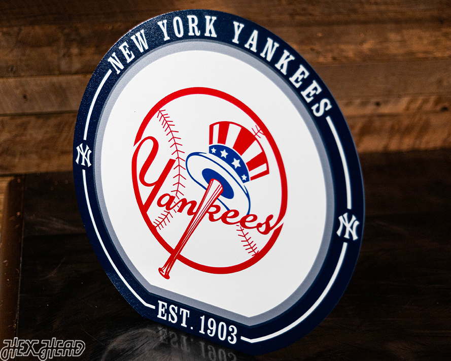 VARSITY Collection- SINGLE layer New York Yankees Metal Wall Art