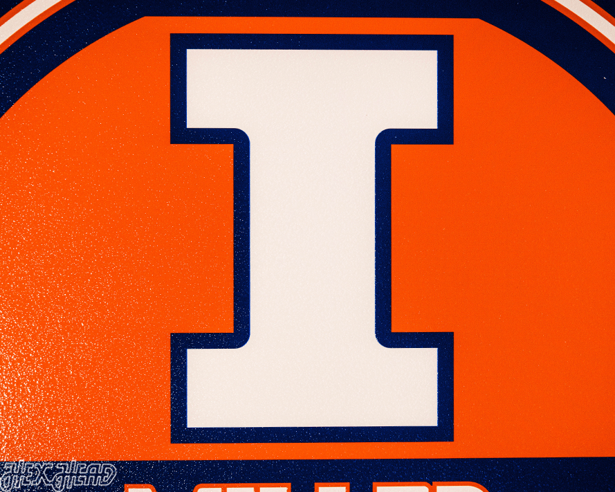 Illinois Fighting Illini Personalized Monogram Metal Art