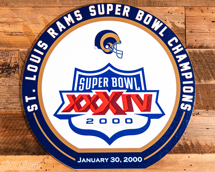 VARSITY Collection- Single Layer Los Angeles Rams Super Bowl XXXIV Metal Wall Art