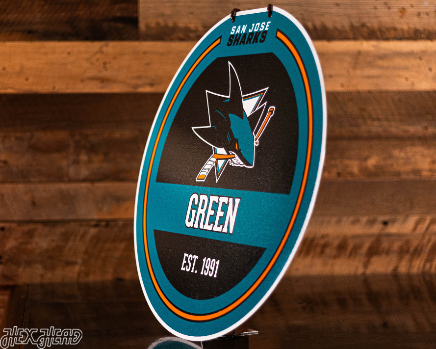 San Jose Sharks Personalized Monogram Metal Art
